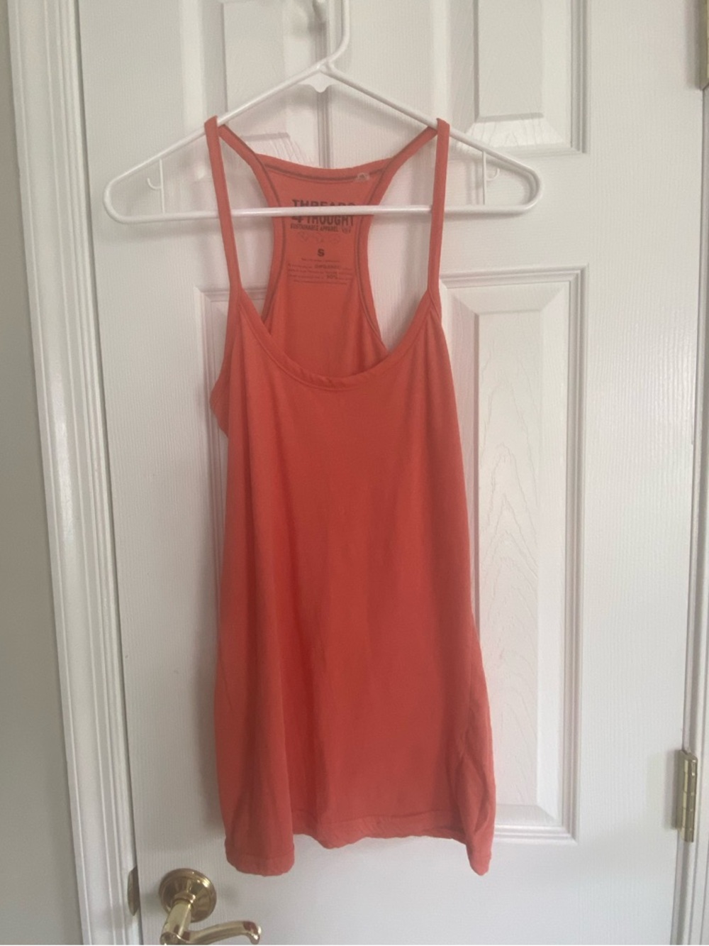 THREADS 4 THOUGHT ORGANIC CORAL SLEEVELESS RACERBACK TANK TOP